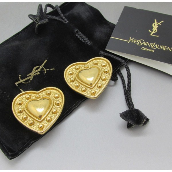 YSL Gold Heart Earrings UK